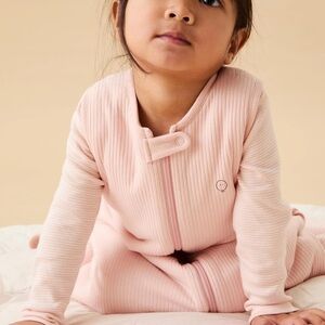 Mori Pink Blush Ribbed Sleeveless Baby Sleeping Bag size 6-24  months TOG 1.5